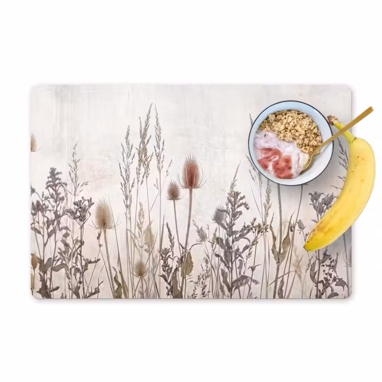 Weidebloemen - Design - Sepia Placemat vinyl groot -zzzproduct_Kitchenyeah-website