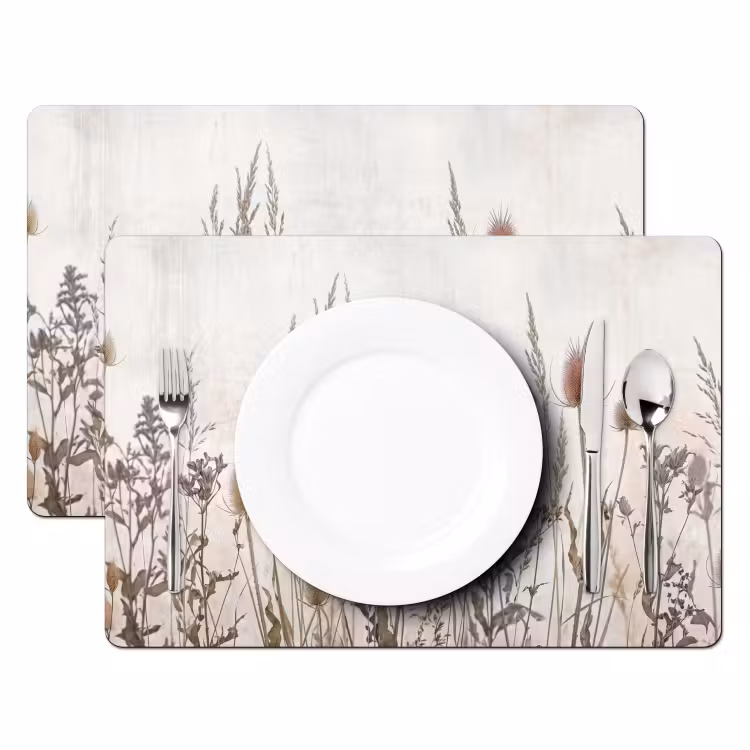 Weidebloemen - Design - Sepia Placemat vinyl groot -zzsfeer2_Kitchenyeah-website
