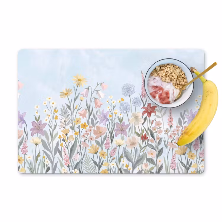 Weidebloemen - Illustratie - Kleurrijk Placemat vinyl groot -zzzproduct_Kitchenyeah-website