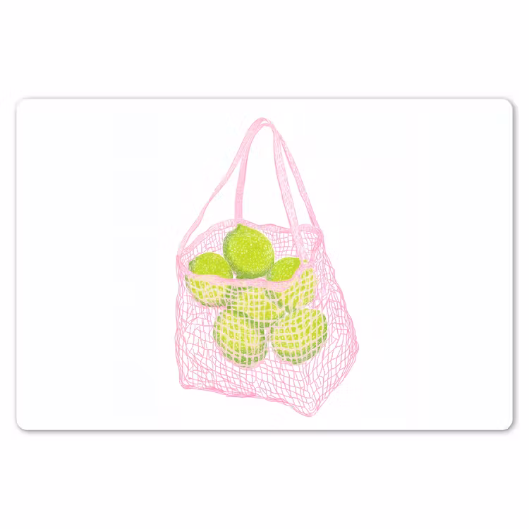 Netzakje - Roze - Illustratie - Limoenen Placemat vinyl groot -zzsfeer1_Kitchenyeah-website
