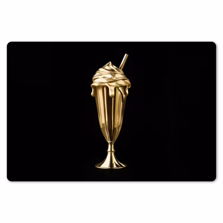 Milkshake - Goud - Drinken - Zwart Placemat vinyl groot -zzsfeer1_Kitchenyeah-website