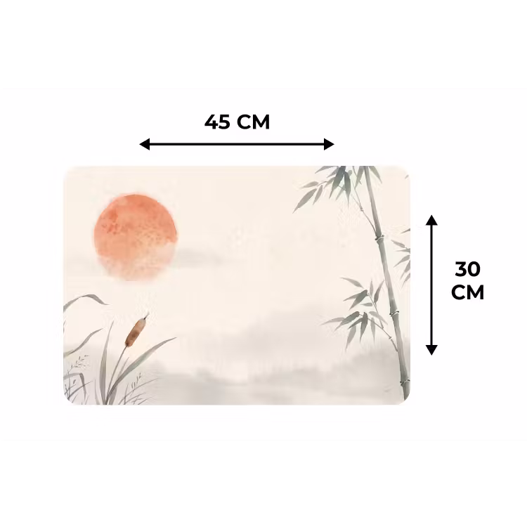 Minimalistisch - Bamboe - Groen Placemat vinyl groot -specs