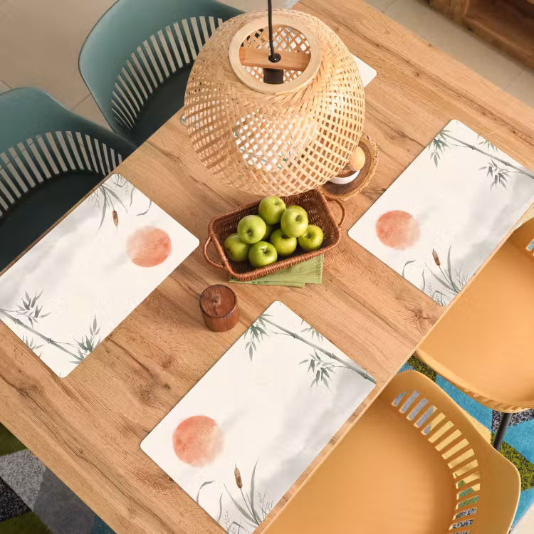 Minimalistisch - Bamboe - Groen Placemat vinyl groot -zzsfeer5_Kitchenyeah-website
