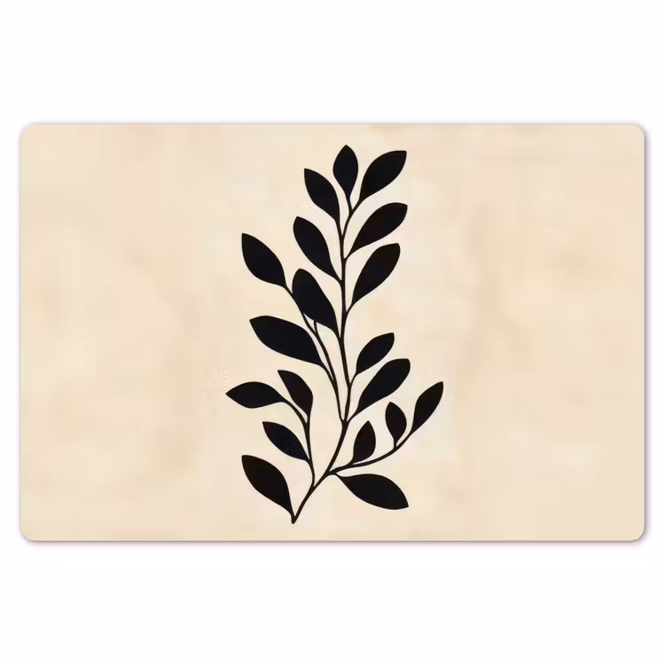 Minimalistisch - Tak - Bladeren - Zwart Placemat vinyl groot -zzsfeer1_Kitchenyeah-website