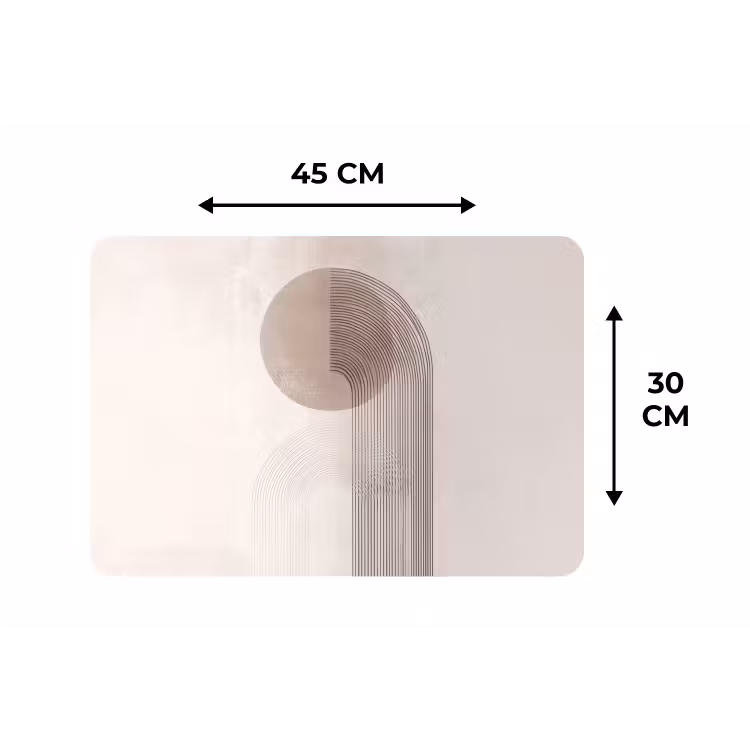 Minimalistisch - Cirkel - Lichtgrijs Placemat vinyl groot -specs
