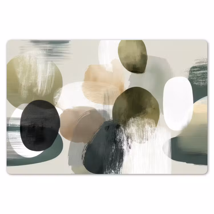 Minimalistisch - Cirkels - Penseelstreken - Beige Placemat vinyl groot -zzsfeer1_Kitchenyeah-website