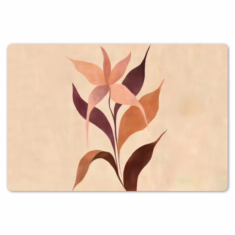 Minimalistisch - Bloem - Bladeren - Beige Placemat vinyl groot -zzsfeer1_Kitchenyeah-website