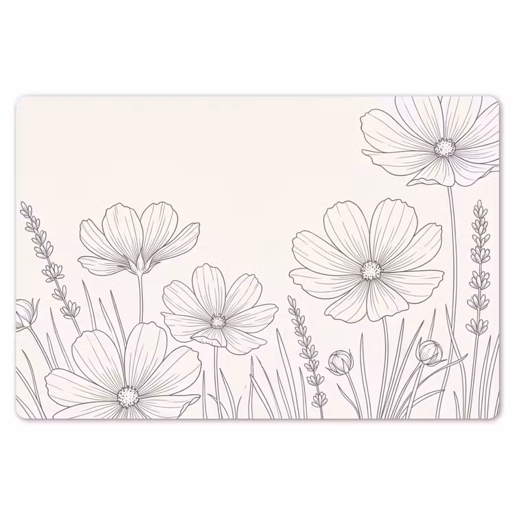 Minimalistisch - Modern - Bloemen - Beige Placemat vinyl groot -zzsfeer1_Kitchenyeah-website