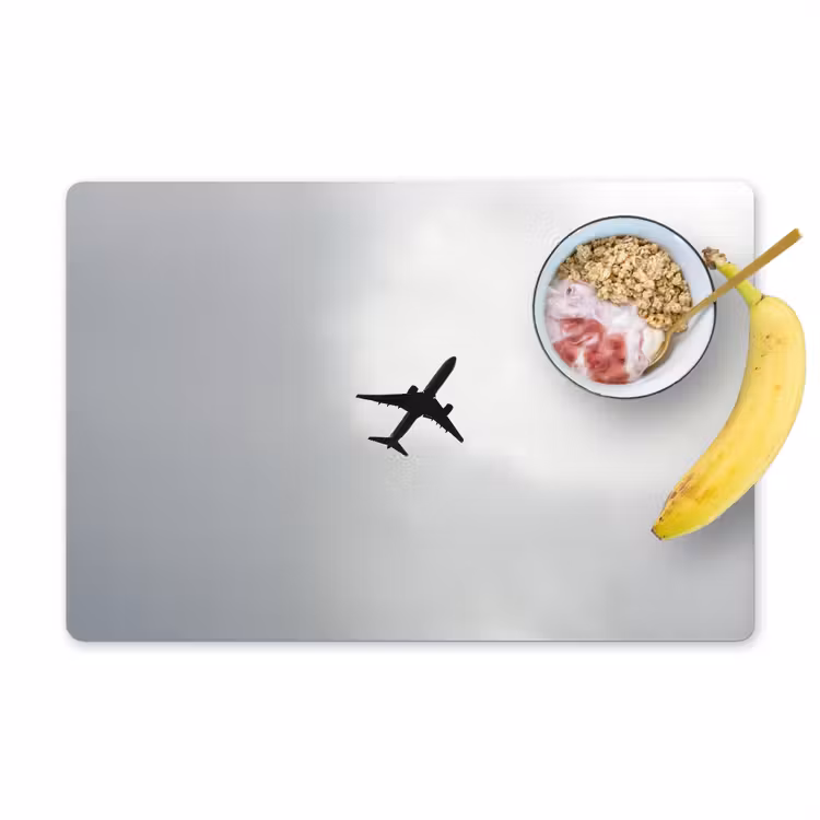 Minimalistisch - Silhouet - Zwart - Vliegtuig Placemat vinyl groot -zzzproduct_Kitchenyeah-website