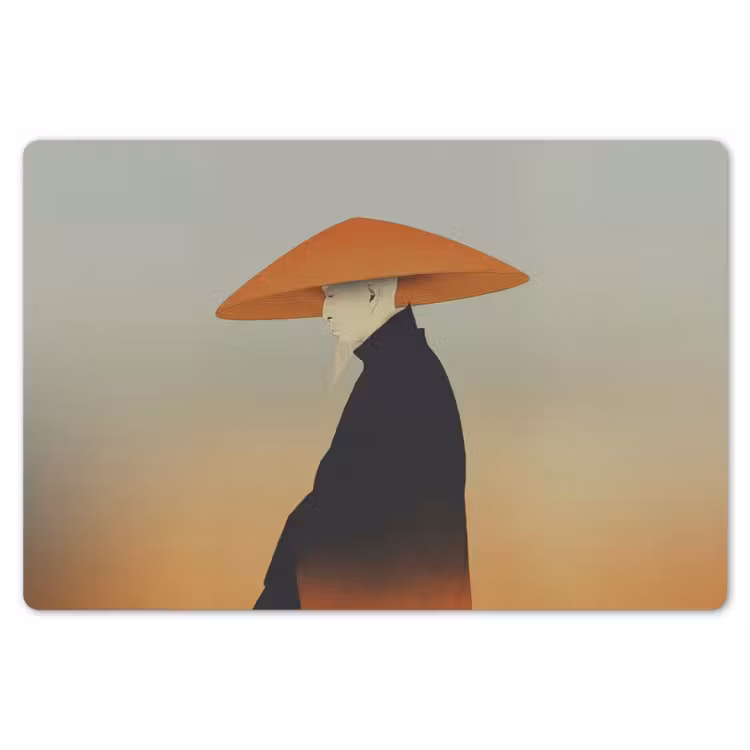 Minimalistisch - Silhouet - Oranje Placemat vinyl groot -zzsfeer1_Kitchenyeah-website