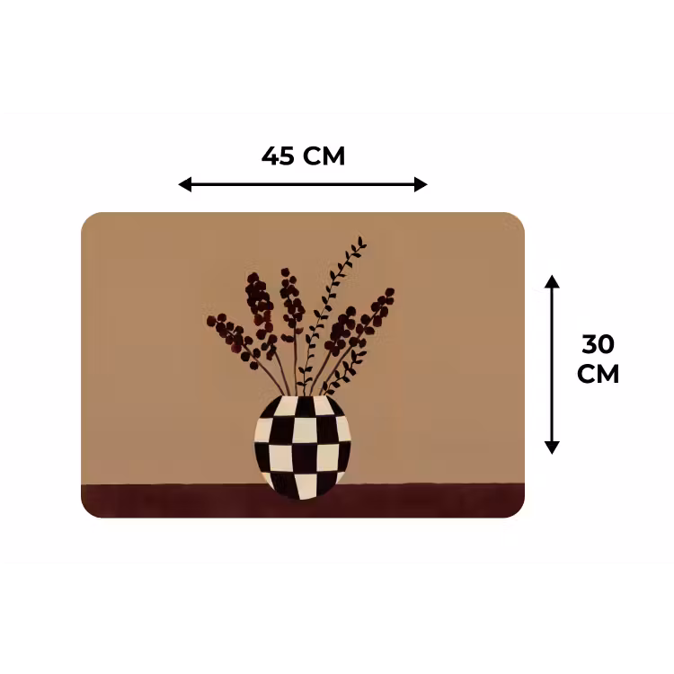 Minimalistisch - Vaas - Bloemen - Bruin Placemat vinyl groot -specs