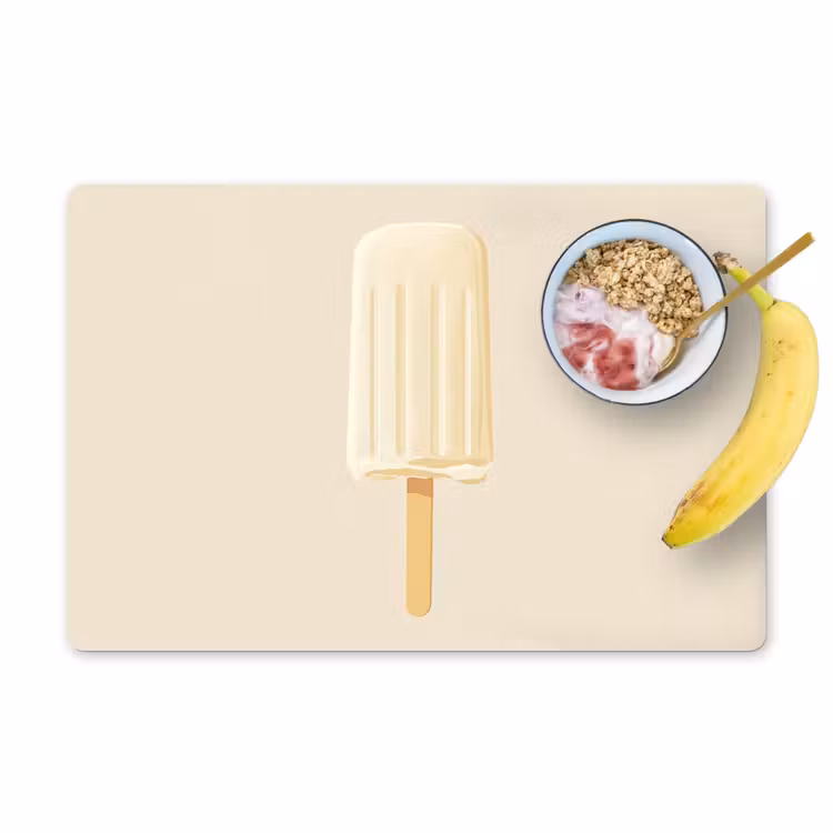 Minimalistisch - Waterijsje - Stokje - Beige Placemat vinyl groot -zzzproduct_Kitchenyeah-website