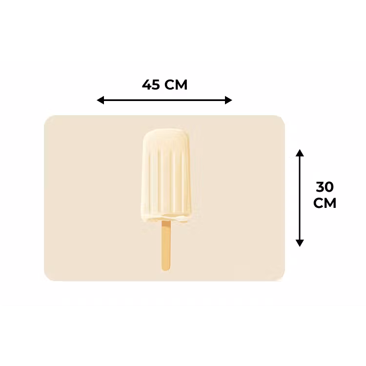 Minimalistisch - Waterijsje - Stokje - Beige Placemat vinyl groot -specs