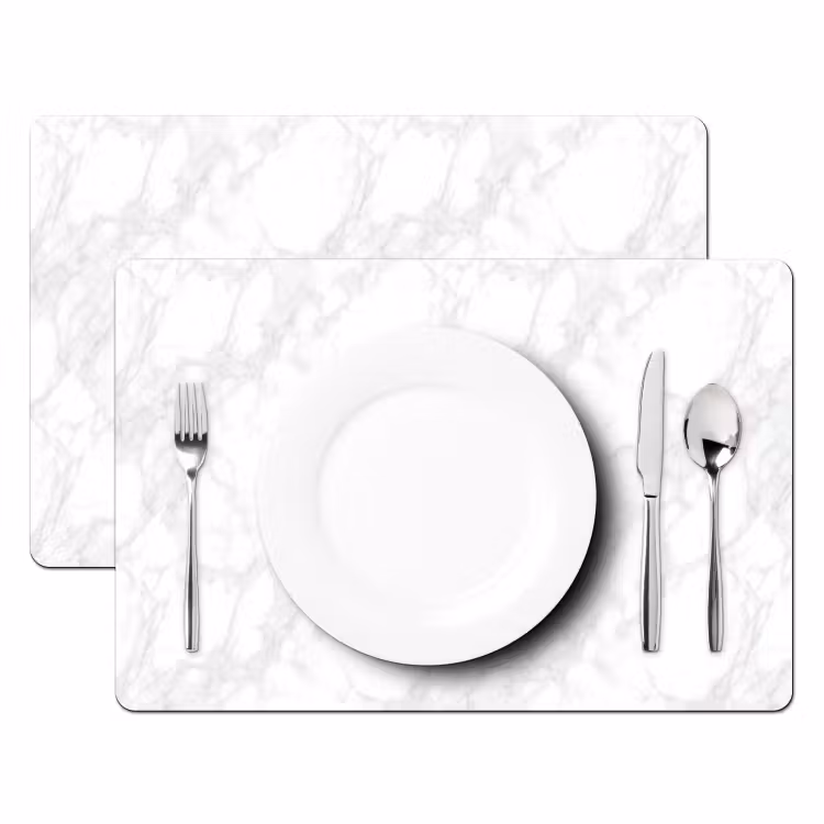 Minimalistisch - Wit - Grijze aders Placemat vinyl groot 368 -zzsfeer2_Kitchenyeah-website