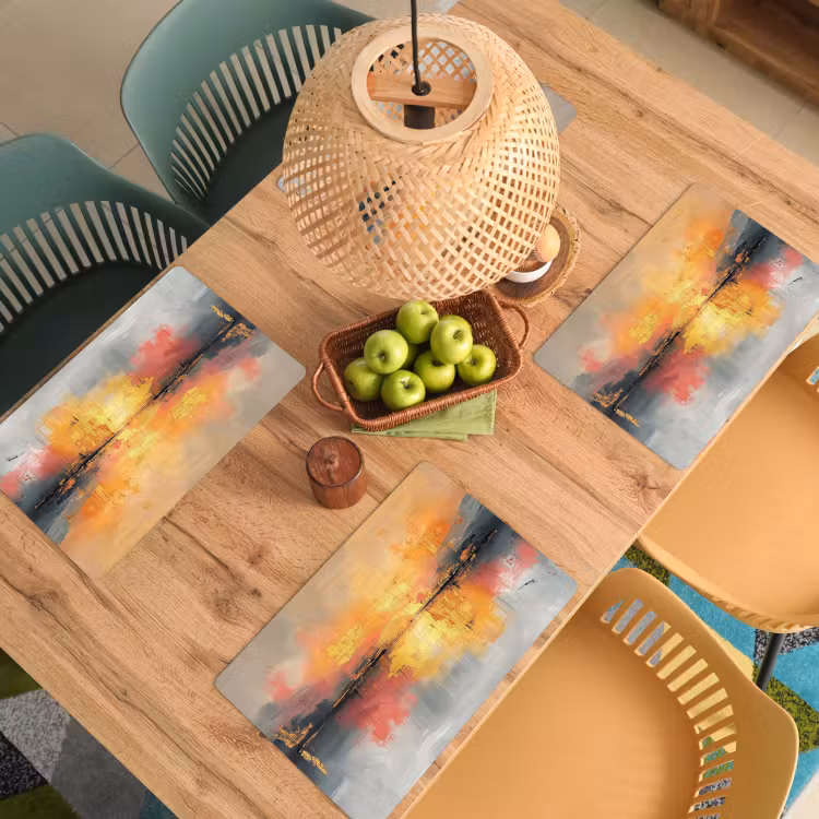 Modern - Abstract - Goud - Roze Placemat vinyl groot -zzsfeer5_Kitchenyeah-website