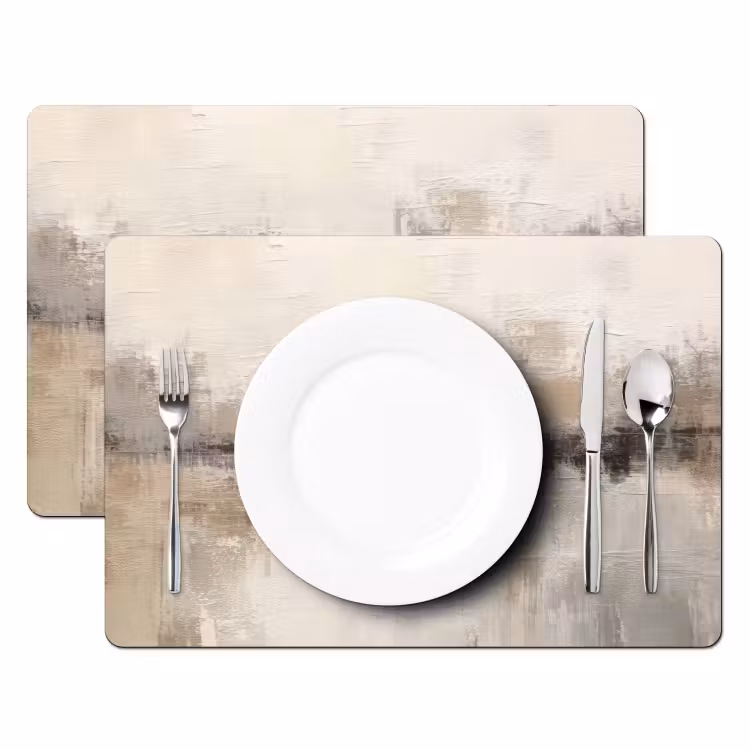 Moderne kunst - Abstract - Beige Placemat vinyl groot -zzsfeer2_Kitchenyeah-website