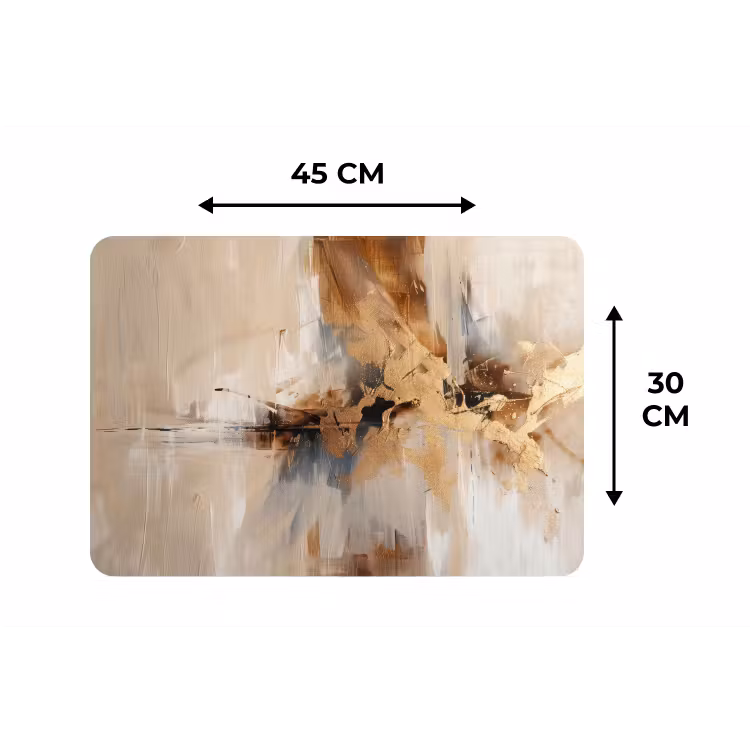 Modern - Bruin - Abstract - Beige Placemat vinyl groot -specs