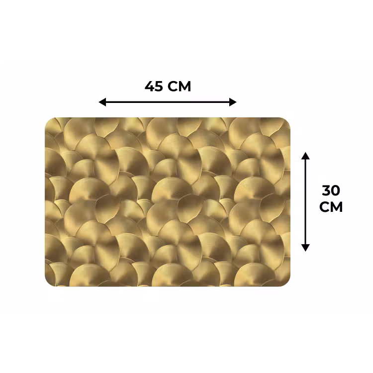 Modern - Cirkel - Goud Placemat vinyl groot 368 -specs