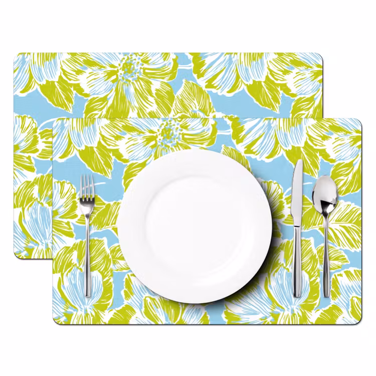 Modern - Bloemen - Groen Placemat vinyl groot 368 -zzsfeer2_Kitchenyeah-website
