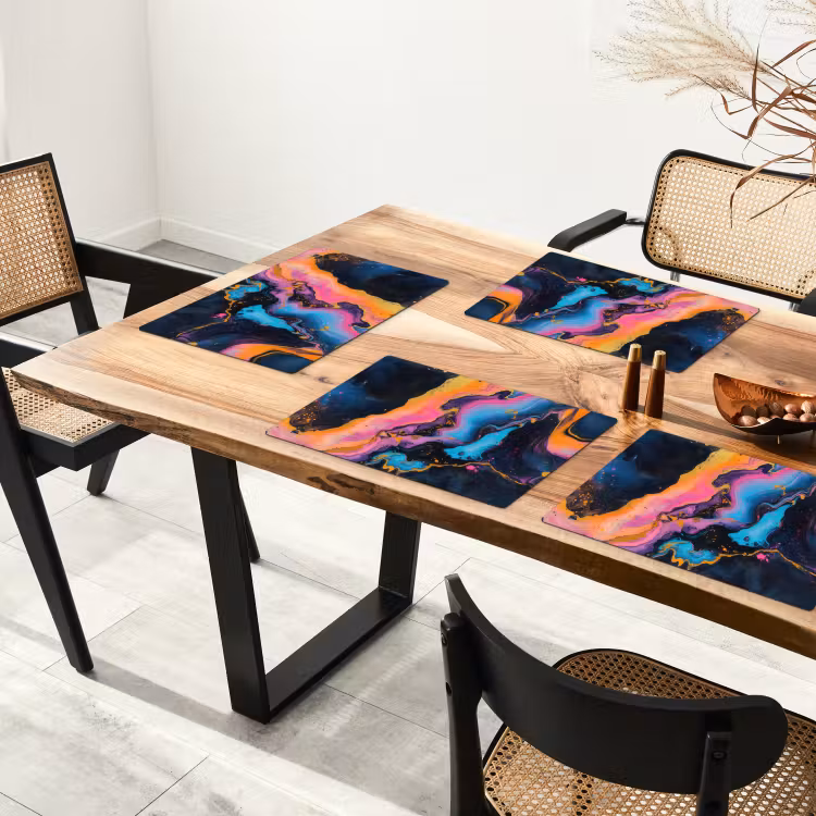 Modern - Marmer - Oranje Placemat vinyl groot -zzsfeer4_Kitchenyeah-website