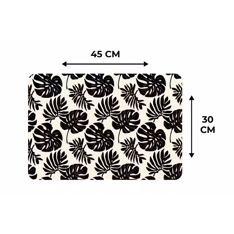 Modern - Monstera - Zwart Placemat vinyl groot 368 -specs