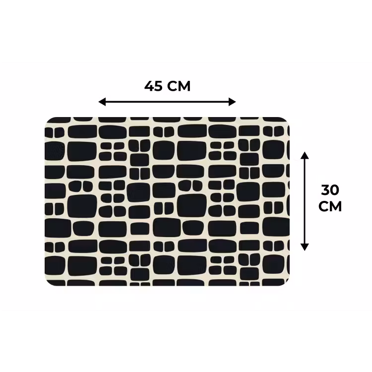 Modern - Organisch - Zwart Placemat vinyl groot 368 -specs