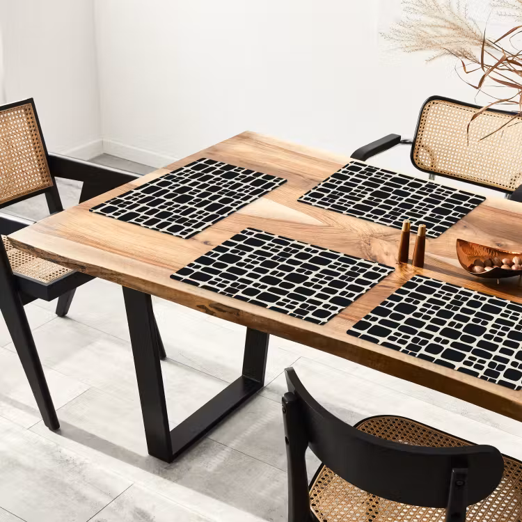 Modern - Organisch - Zwart Placemat vinyl groot 368 -zzsfeer4_Kitchenyeah-website
