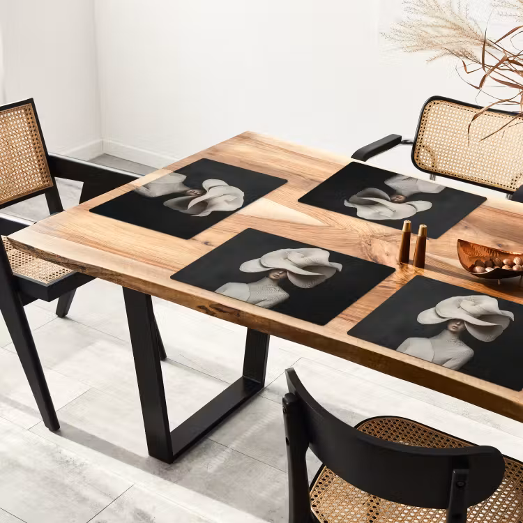 Modern - Vrouw - Hoed Placemat vinyl groot -zzsfeer4_Kitchenyeah-website