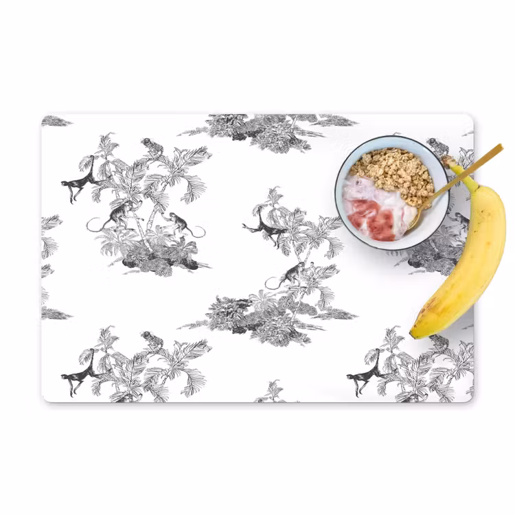Aap - Oerwoud - Grijs Placemat vinyl groot 368 -zzzproduct_Kitchenyeah-website