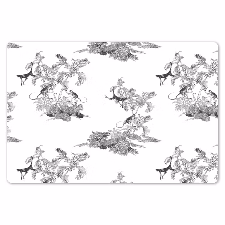 Aap - Oerwoud - Grijs Placemat vinyl groot 368 -zzsfeer1_Kitchenyeah-website