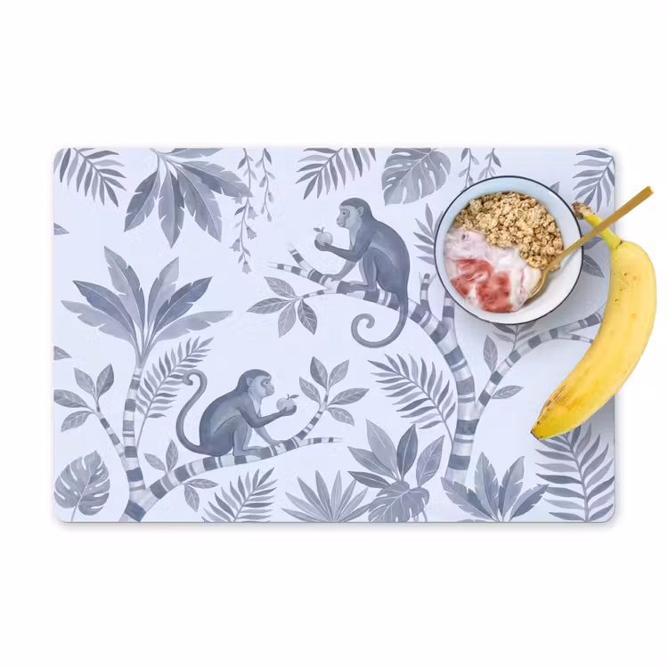 Aap - Boom - Bladeren - Jungle - Illustratie Placemat vinyl groot -zzzproduct_Kitchenyeah-website