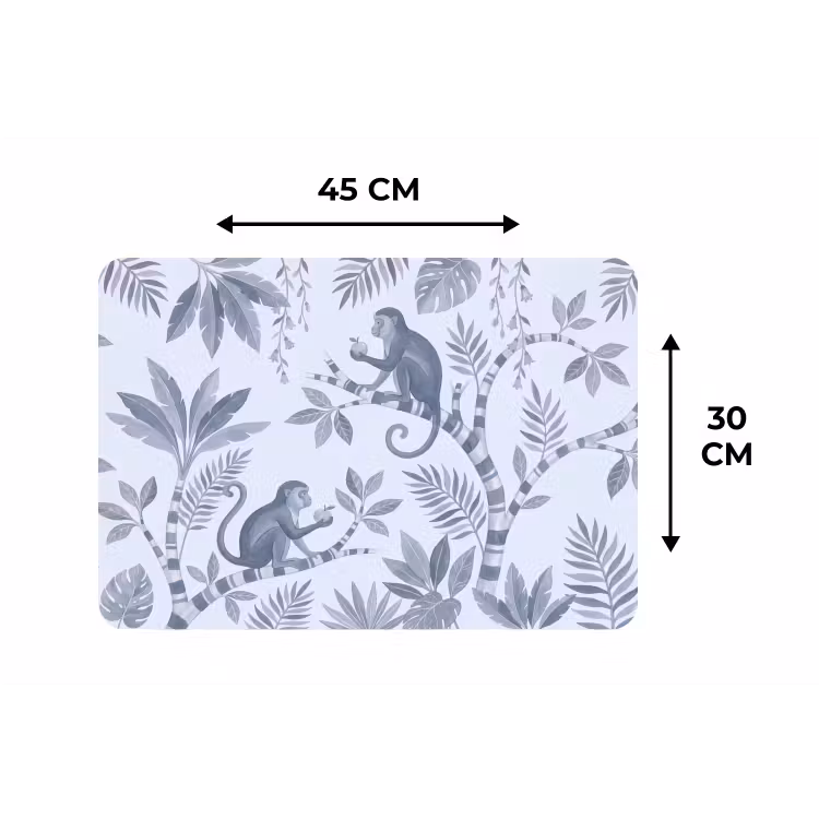 Aap - Boom - Bladeren - Jungle - Illustratie Placemat vinyl groot -specs