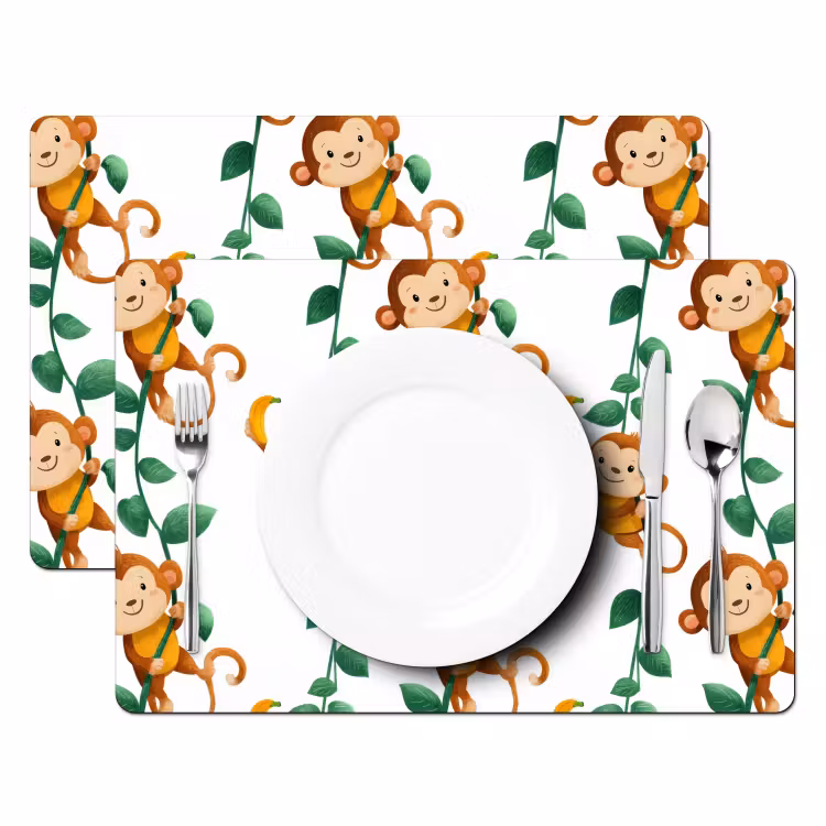 Apen - Lianen - Kleurrijk Placemat vinyl groot 368 -zzsfeer2_Kitchenyeah-website