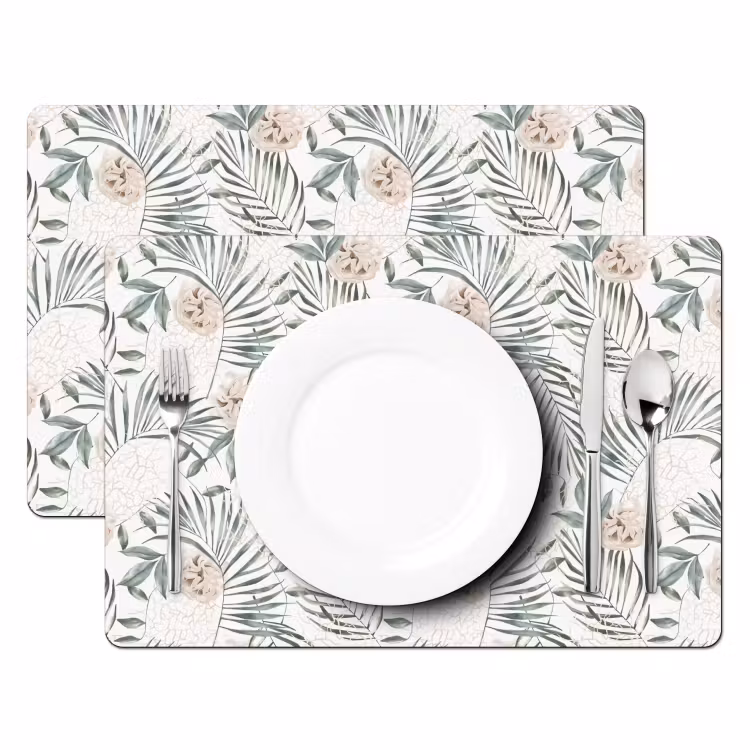 Monstera - Palmblad - Jungle - Tropisch Placemat vinyl groot -zzsfeer2_Kitchenyeah-website