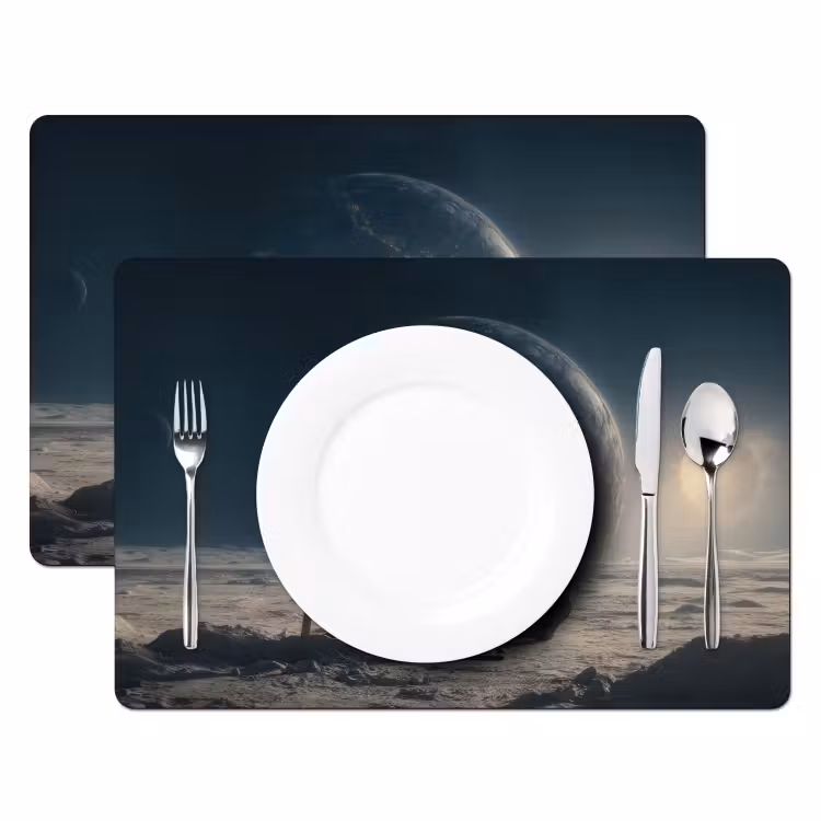 Maan - Kat - Astronaut - Ruimte Placemat vinyl groot -zzsfeer2_Kitchenyeah-website
