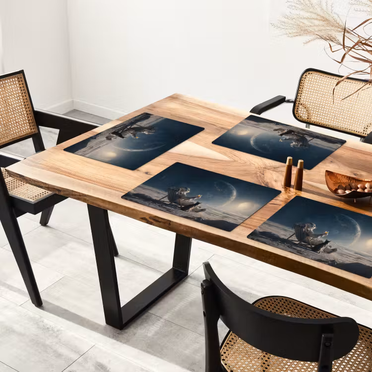 Maan - Kat - Astronaut - Ruimte Placemat vinyl groot -zzsfeer4_Kitchenyeah-website