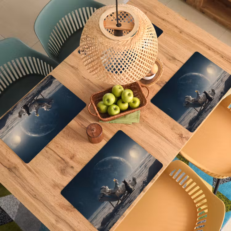 Maan - Kat - Astronaut - Ruimte Placemat vinyl groot -zzsfeer5_Kitchenyeah-website