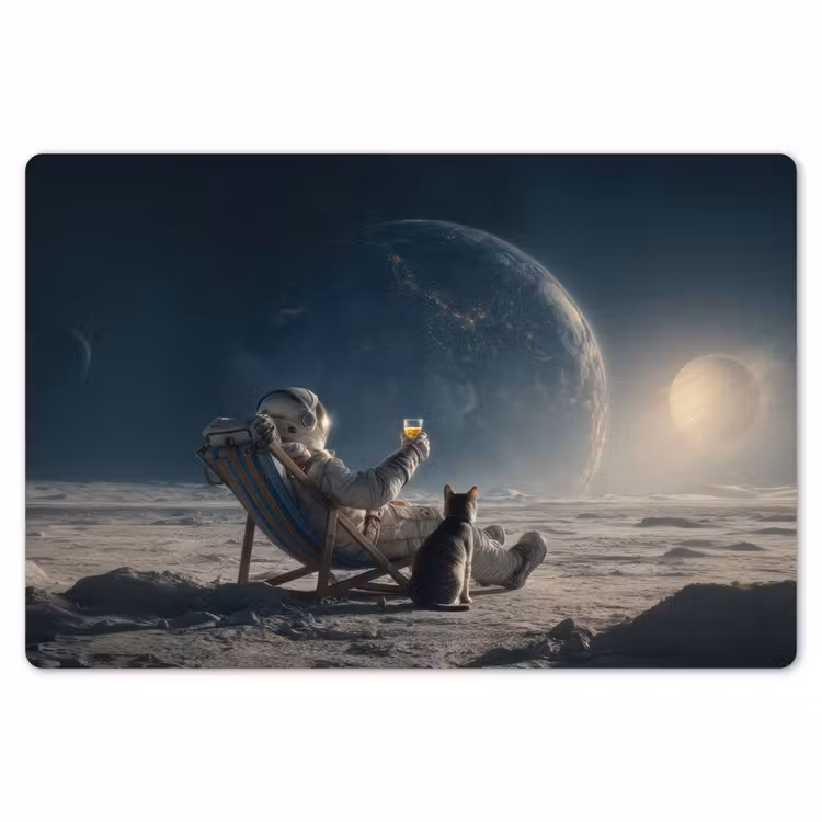 Maan - Kat - Astronaut - Ruimte Placemat vinyl groot -zzsfeer1_Kitchenyeah-website