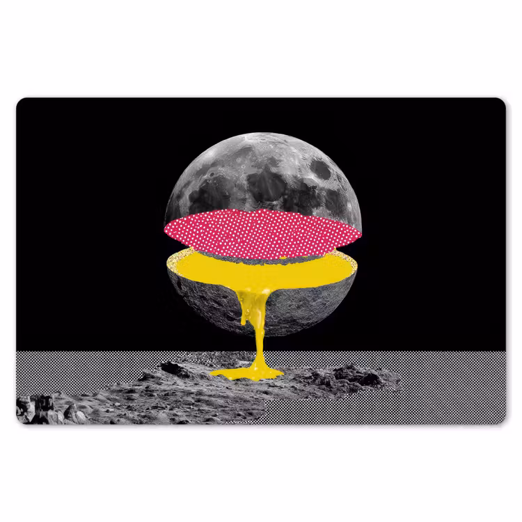 Maan - Geel - Roze - Zwart Placemat vinyl groot -zzsfeer1_Kitchenyeah-website