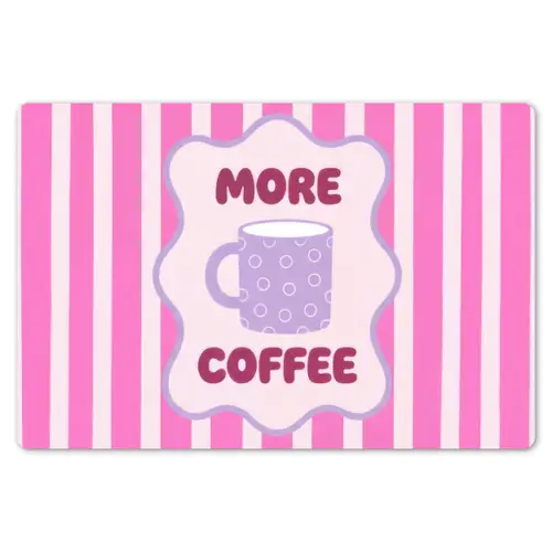 More coffee - Roze - Paars - Strepen - Mok Placemat vinyl groot -zzsfeer1_Kitchenyeah-website