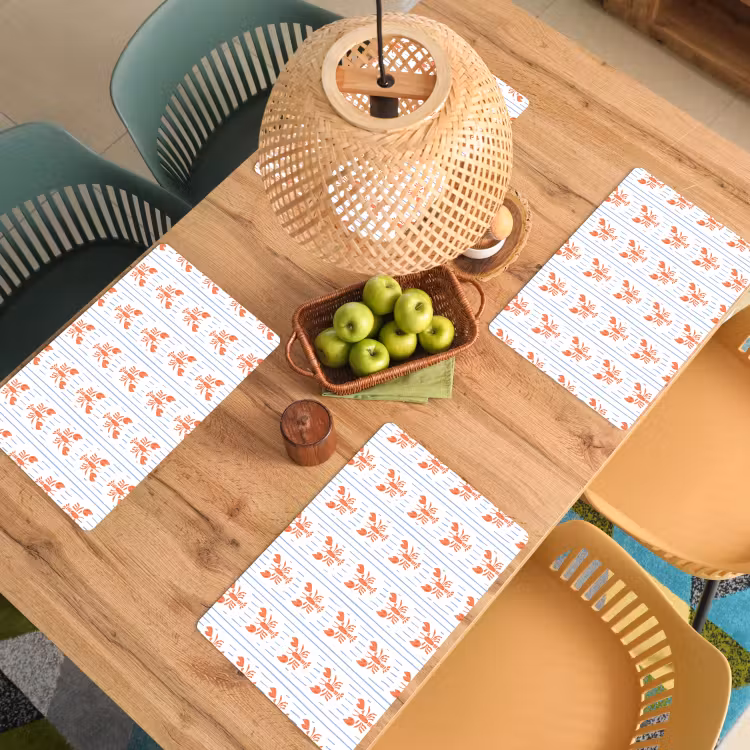 Zee - Kreeft - Oranje - Blauw Placemat vinyl groot 368 -zzsfeer5_Kitchenyeah-website