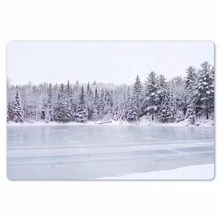 Meer - Dennen - IJs - Winter - Rustgevend Placemat vinyl groot -zzsfeer1_Kitchenyeah-website
