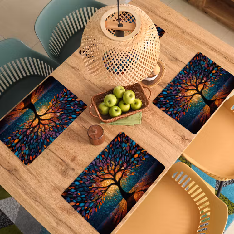 Mozaïek - Kleurrijk - Boom - Takken Placemat vinyl groot -zzsfeer5_Kitchenyeah-website