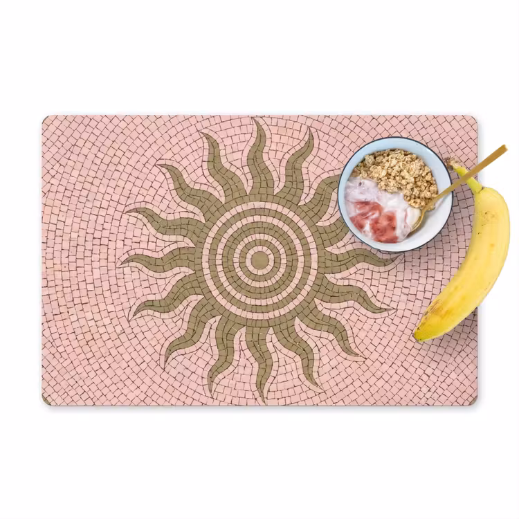 Mozaïek - Zon - Patroon - Klassiek - Roze Placemat vinyl groot -zzzproduct_Kitchenyeah-website