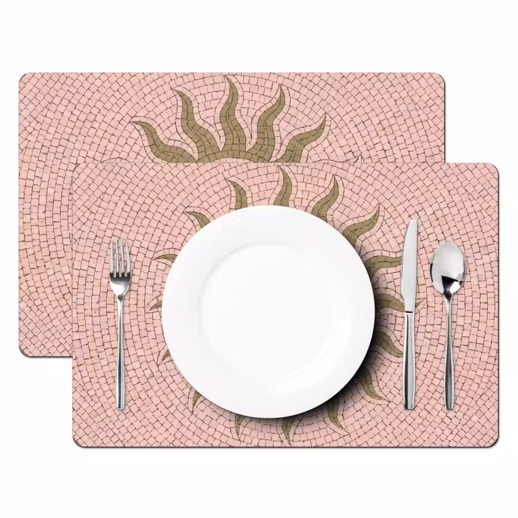 Mozaïek - Zon - Patroon - Klassiek - Roze Placemat vinyl groot -zzsfeer2_Kitchenyeah-website