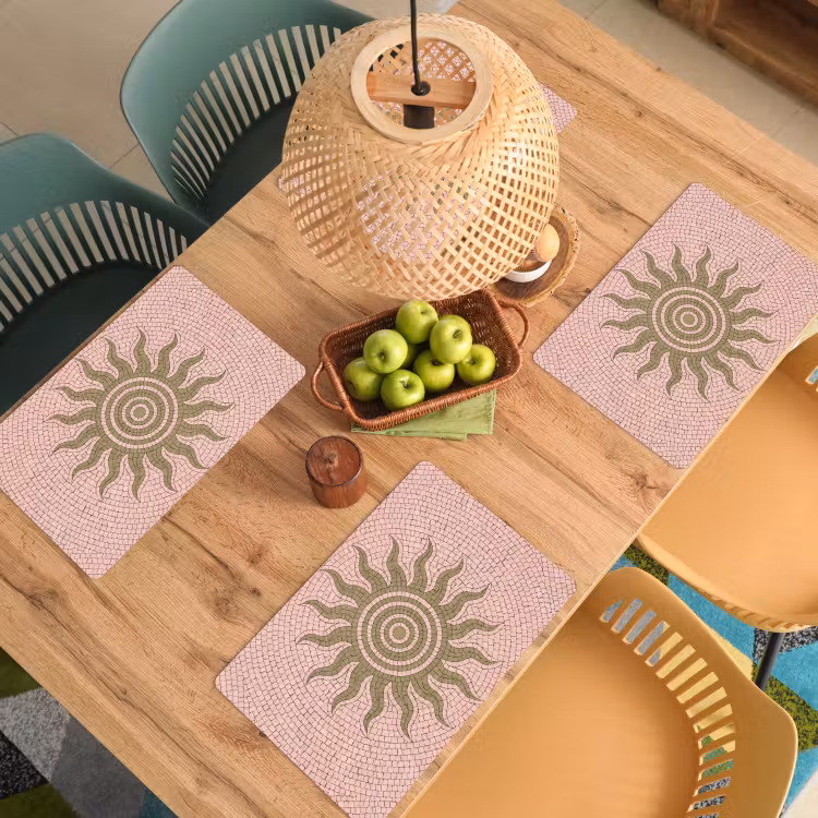 Mozaïek - Zon - Patroon - Klassiek - Roze Placemat vinyl groot -zzsfeer5_Kitchenyeah-website