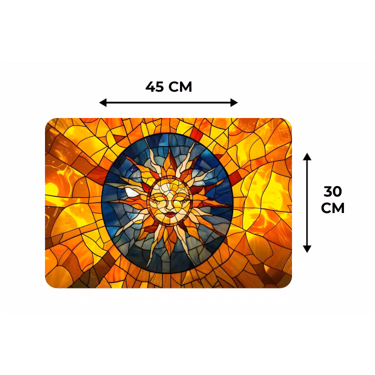 Mozaïek - Zon - Geel - Cirkel Placemat vinyl groot -specs