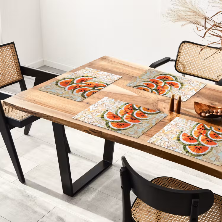 Mozaïek - Watermeloen - Rood - Pitten Placemat vinyl groot -zzsfeer4_Kitchenyeah-website