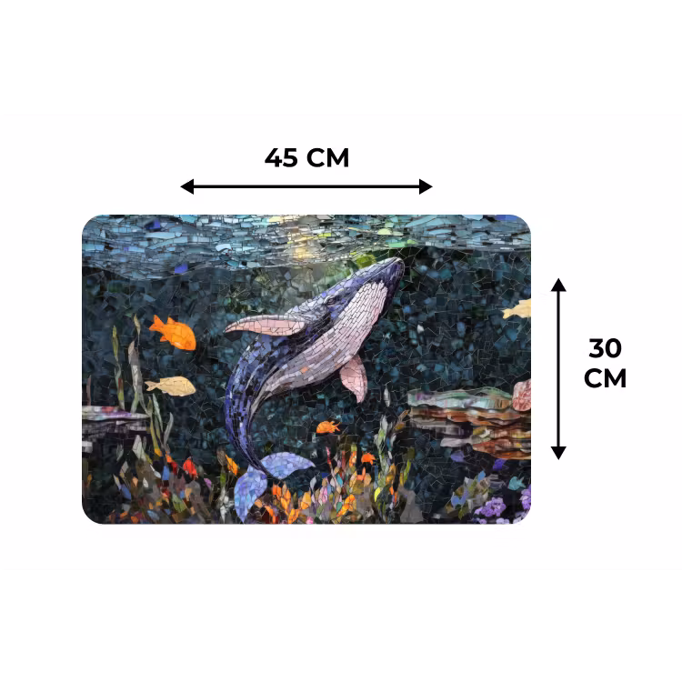 Mozaïek - Walvis - Koraal - Water Placemat vinyl groot -specs