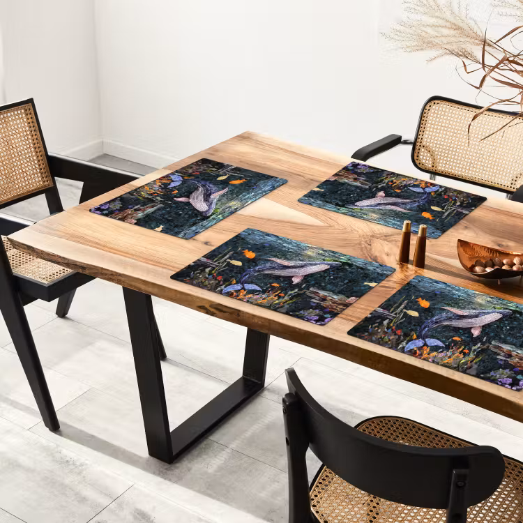 Mozaïek - Walvis - Koraal - Water Placemat vinyl groot -zzsfeer4_Kitchenyeah-website